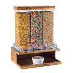 image of Cal-Mil 3434-99 Countertop Cereal Dispenser, 18"W x 14½"D x 24"H, Pine, 3×9.8L Bins, Pull‑Lever