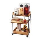 image of Cal-Mil 3461-99 Madera Natural Wood Beverage Cart, 27W x 16D x 41H, 3 Shelves