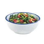 image of Cal-Mil 3467-5-15 Bowl, 5.5" Dia., Round, White Melamine With Blue Rim