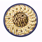 image of Cal-Mil 3477-15 Serving Tray, 9.5 Dia. Round White Melamine Two Tone Blue