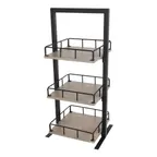 image of Cal-Mil 3494-3-110 Aspen Merchandiser, 12" X 12" X 31"H (3) Tier, Metal And Gray-Washed Pine Wood