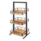 image of Cal-Mil 3494-3-99 Madera Merchandiser, 3-Tier (3) Adjustable Shelves To Sit Straight Or Slanted