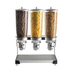 image of Cal-Mil 3516-3-13 Countertop Cereal Dispenser 3 Black 5L 19"W x 11"D x 25‑3/4"H Turn & Serve