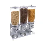 image of Cal-Mil 3517-3-39 Countertop Cereal Dispenser, 3x5L Cylinders On Base, 18-1/2"W x 6"D x 22-1/2"H