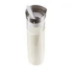 image of Cal-Mil 3551-55CL 1.5L Carafe, 4 Dia. x 13H, Hinged Stainless Steel Lid, Polycarbonate Clear