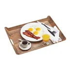 image of Cal-Mil 3563-47M Service Tray - 20" W x 15.5" D x 2" H Plastic, Handles, Hickory Laminate, Melamine