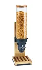 image of Cal-Mil 3584-1-99 Countertop Dispenser, 4.5L Cylinder, Wood Base, 8"W x 9½"D x 26½"H, Crumb Catcher