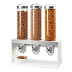 image of Cal-Mil 3598-3-55 Cereal Dispenser, 3 × 4-L Cylinders, 20½"W×7¼"D×27"H, Metal Frame, Steel Base