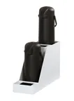 image of Cal-Mil 360-2-15 Stand, White, 7.5"W x 23.5"D x 15.25"H, 2 Airpots + 2 Drip Trays