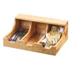 image of Cal-Mil 3613-3-99 Madera Condiment Organizer, 13.75"W X 10"D X 5.25"H, Rectangular (3) Compartments