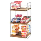 image of Cal-Mil 3704-3-49 Mid-Century Merchandiser, 13"W X 12"D X 26"H, 3-Tier (3) Adjustable Wood Shelves