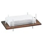 image of Cal-Mil 3718-49 Napkin Holder, 10"W x 5-1/2"D x 3-1/2"H, Wood/Chrome, Fits 4" x 8" Napkins