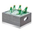 image of Cal-Mil 3800-10-83 Ice Housing, 13-1/4" W x 11" D x 7-1/4" H Gray Oak, Clear Pan, Cutouts, Base