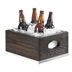 image of Cal-Mil 3800-10-87 Ice Housing, 13.25" W x 11" D x 7.25" H Rect Wood, Ash Gray, BPA‑Free, Clear Pan