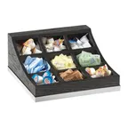 image of Cal-Mil 3801-87 Cinderwood Condiment Display, 13"W X 13-3/8"D X 6-1/8"H, Rectangular (9) Section