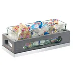 image of Cal-Mil 3806-83 Ashwood Jar Display, 12.75"W X 5"D X 4.5"H (3) 4"W X 4"D X 4"H Glass Jars, Rectangular