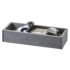image of Cal-Mil 3819-83 Ashwood 2-Compartment Flatware Organizer, 15"W x 6"D x 3"H, Oak Wood, Gray Wash Finish