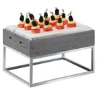 image of Cal-Mil 3822-9-83 Display Riser, 15"W x 11"D x 9-1/4"H Rect, Faux Marble Top, Oak, Steel, Gray Wash