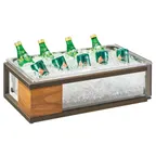 image of Cal-Mil 3905-12-84 Ice Housing, 21.75"W x13.75"D x6"H, Pine Base Metal Frame Bronze Insert Complete