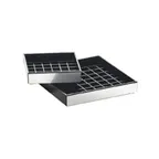 image of Cal-Mil 391-010 Drip Tray – Square 6" W x 6" D x 1" H Plastic, Black with Silver Trim, Service