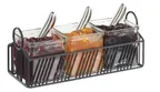 image of Cal-Mil 4101-3-13 Portland Jar Display, 12-3/8"W X 4.5"D X 5-1/8"H, Rectangular, Includes (3) Glass Jars