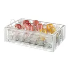 image of Cal-Mil 41115-12-15 Ice Housing, Rect 21" W x 13-1/4" D x 8-1/8" H, Black Wire Frame, BPA-Free Pan