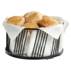 image of Cal-Mil 4114-10-13 Portland Basket, 10.5" Dia. X 5.5" H, Large, Round, Wire, Black, BPA Free