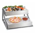 image of Cal-Mil 4120 Housing Display Offset Stand Only, 26-1/8"W X 26"D X 14-1/8"H, Rectangular, 2-Tier