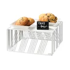image of Cal-Mil 432-6-15 Portland Riser, 12"W X 12"D X 6", Square, Removable Bread Board Top