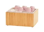 image of Cal-Mil 475-10-60 Ice Display Housing, 10"W x 12"D x 6.5"H Bamboo Frame, Polycarbonate Pan, BPA‑Free