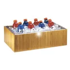 image of Cal-Mil 475-12-60 Ice Housing, Rectangular 12" W x 20" D x 6.5" H, Bamboo Frame, Polycarbonate Pan