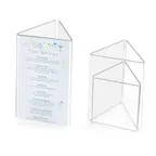 image of Cal-Mil 541 Classic Card Holder, Triangle, Accommodates Card Size 4" X 6"H, Clear Acrylic