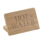 image of Cal-Mil 606-3 - Bamboo Finish 3"W x 2"H Hot Water Beverage Sign, Printed Wood, BPA Free