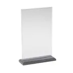image of Cal-Mil 653-17 Deluxe Card Holder, Card Size: 5.5" X 8.5"H, Clear Acrylic, Black Pearl Base