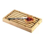 image of Cal-Mil 823 Bamboo Crumb Catcher Cutting Board, 13-3/4" x 8" x 1-1/2", 13-18" Long, 7-12" Short