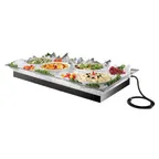 image of Cal-Mil 987-12 Ice Display Tray – 48" W x 24" D x 5.5" H Acrylic with PETG Ice Pan, Drain Hose, LED