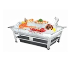 image of Cal-Mil IP1020-13 Ice Display, 27"W x 19"D x 10"H, PETG Pan & Unit, Black Stand, Light, Drain