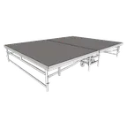 image of Forbes Industries 4141 4'x8' Rectangular Stage Platform, 24-32"H, Carpeted Top, Steel Frame, Black Finish