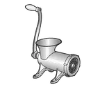 image of Alfa International 22 HFG Manual Meat Grinder – #22 Hub, Cast Iron, 1/4” Hole Chopper Plate, Set