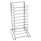 image of American Metalcraft 19033 Pizza Pan Rack - 10 Shelf Steel, 5-15 Pans 16-23" x 2-1/4" Deep, 27.5" High