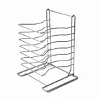 image of American Metalcraft 19107 Pizza Pan Rack - 7 Shelf Stainless Steel, Holds 5-15 Pans, 12x10x15 in