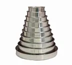 image of American Metalcraft A80012 Cake Pan Set, 2‑Inch Deep Aluminum, 6"‑16" Pans – 6/Set
