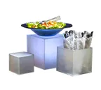 image of American Metalcraft AC579 - Frosted Acrylic Risers 3-Set, Square Plastic, 5" 7" 9" H, Wash