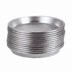 image of American Metalcraft ADEP14 Pizza Pan – 14" Top 13-1/4" Bottom 1" Deep 18‑Gauge Al Nest
