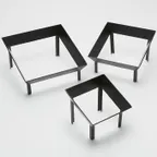 image of American Metalcraft ARB3 3-Piece Black Square Riser Set