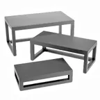 image of American Metalcraft AWRS Black Wood Risers, Three Sizes up to 20-3/8"L x 11-1/4"W – Set