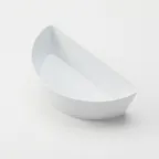 image of American Metalcraft B102W Reusable Plastic Bowl, 34 oz (1 qt) Half-Round, 9.5"L x 4.75"W x 2.6"H