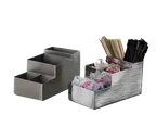 image of American Metalcraft BARS5 Bar Caddy Organizer, 8"L x 4"W x 4"H, 4 Steel Compartments, Satin Finish