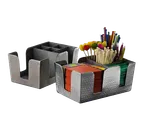 image of American Metalcraft BARS7 Organizer, 6-Comp, 8.5"W x 5.75"D x 4.5"H, Stainless Steel Satin Finish