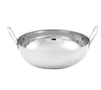 image of American Metalcraft BD87 Balti Dish Bowl, 2 qt, 8‑1⁄8" x 4‑1⁄4" H (9‑7⁄8" with Handles), Stainless Steel Mirror
